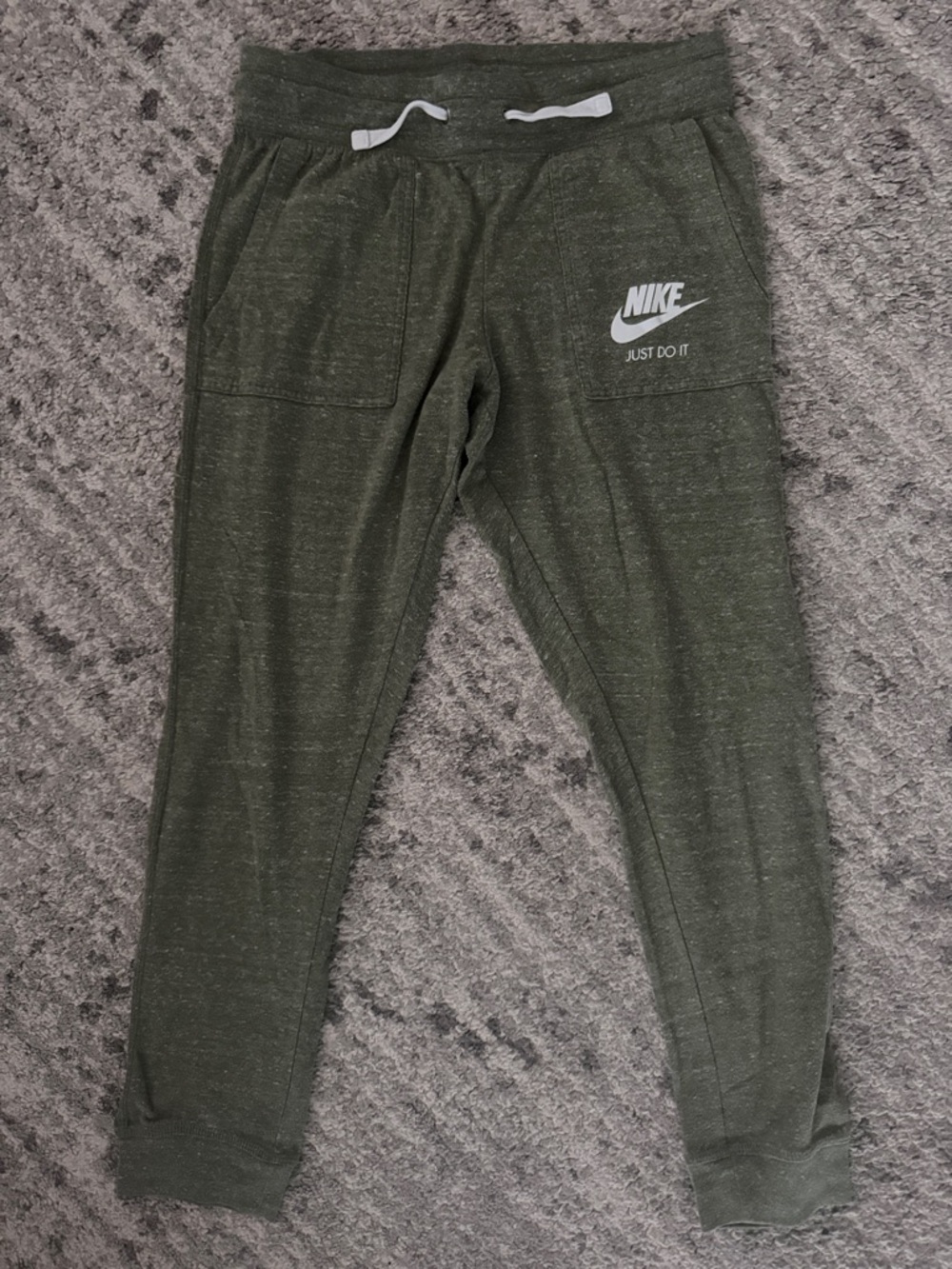 Nike Women’s Olive Heather Joggers with White Logo